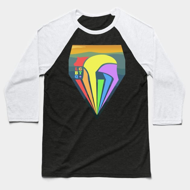 LGBTQ Bear Baseball T-Shirt by nonbeenarydesigns